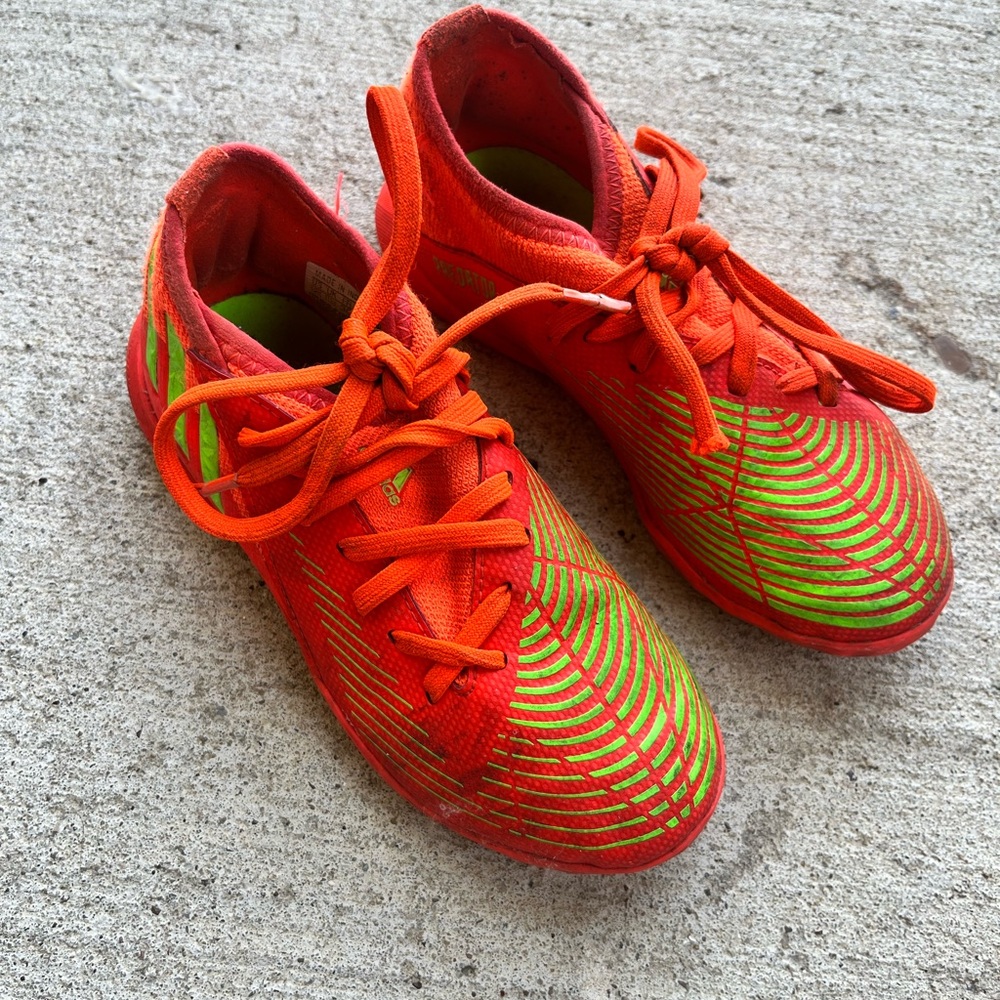 Adidas Orange and Green Indoor Turf Soccer Cleats